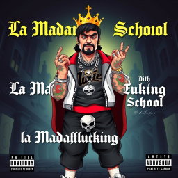 An album cover featuring a king character styled in rap fashion