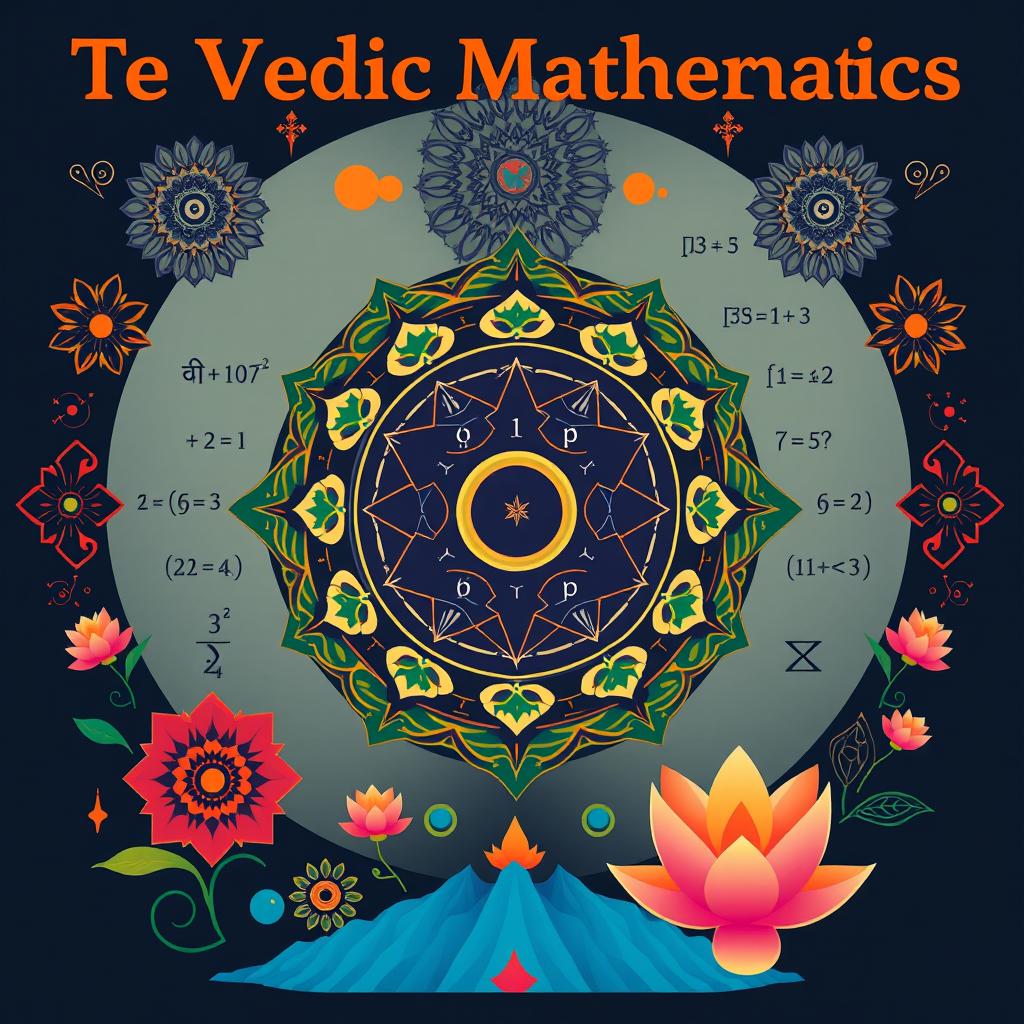 A visually captivating illustration showcasing the concepts of Vedic Mathematics