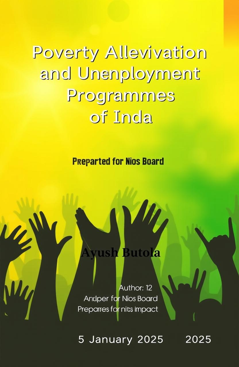Cover page layout for a report titled 'Poverty Alleviation and Unemployment Programmes of India'