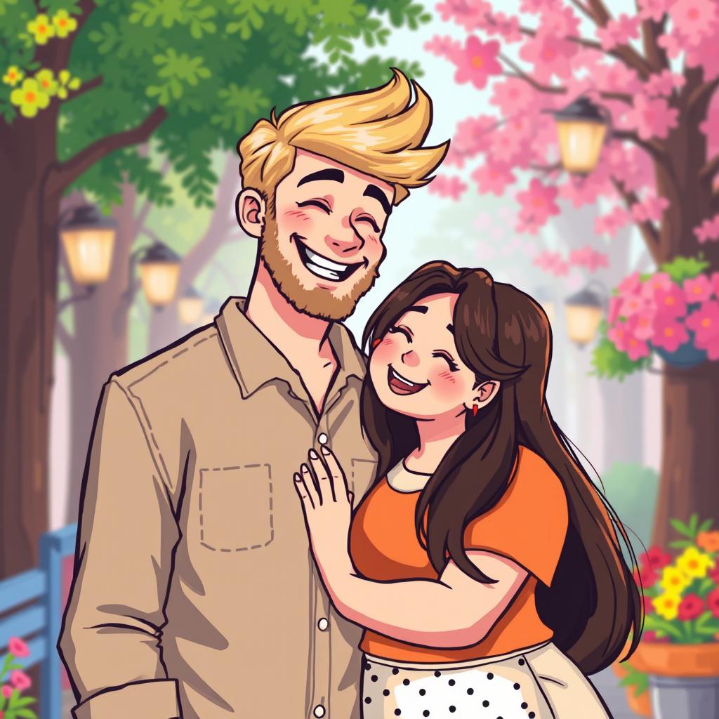 A delightful retro pixel art scene of a couple sharing a sweet moment