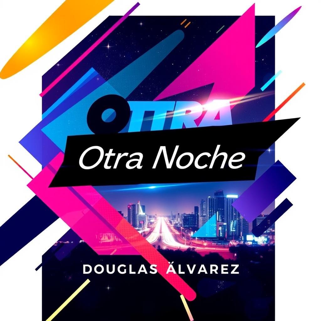 A striking and eye-catching album cover for the song titled 'Otra Noche', prominently featuring the name 'Douglas Álvarez'