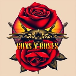 A striking album cover inspired by the iconic rock band Guns N' Roses