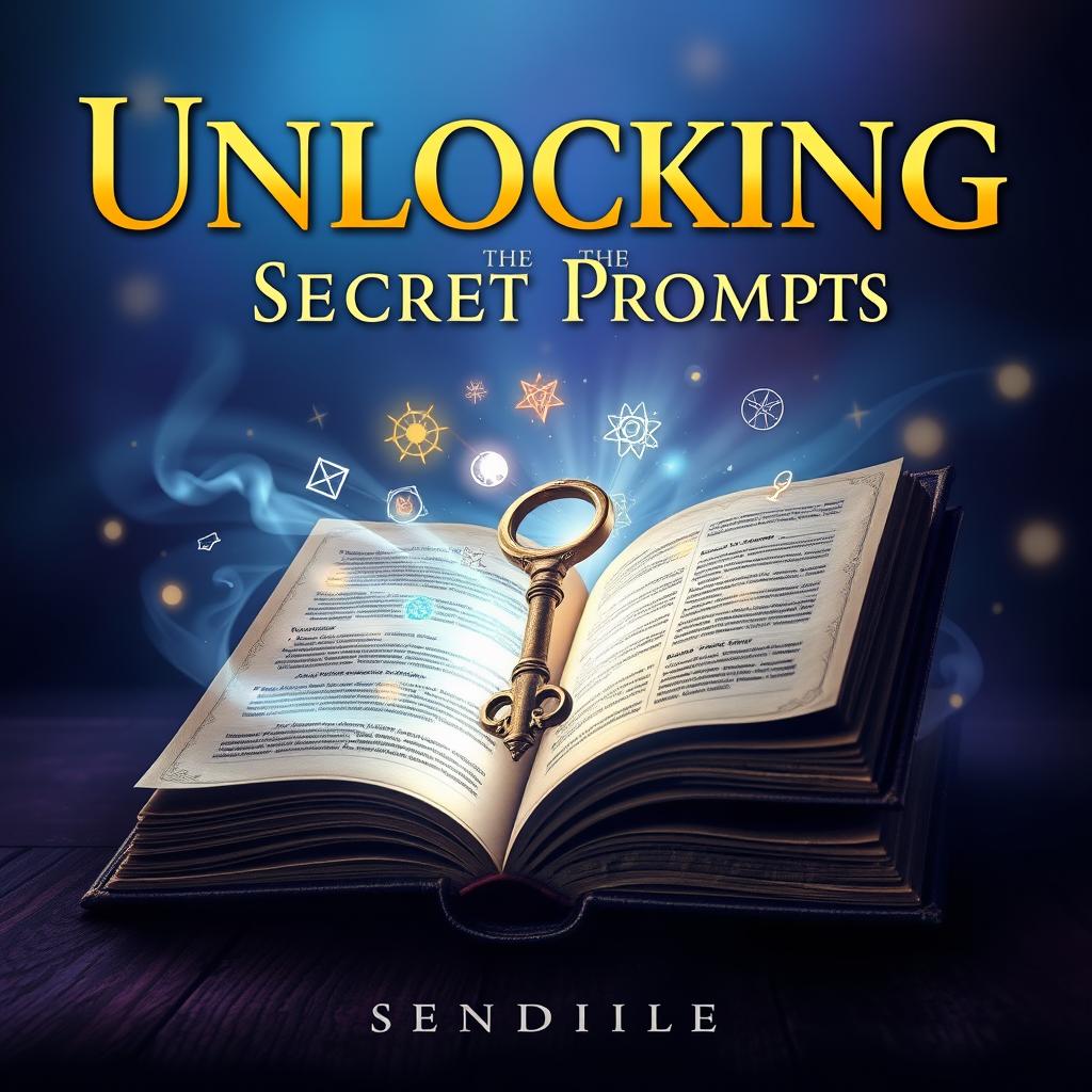 A captivating book cover design for 'Unlocking the Secret Prompts'