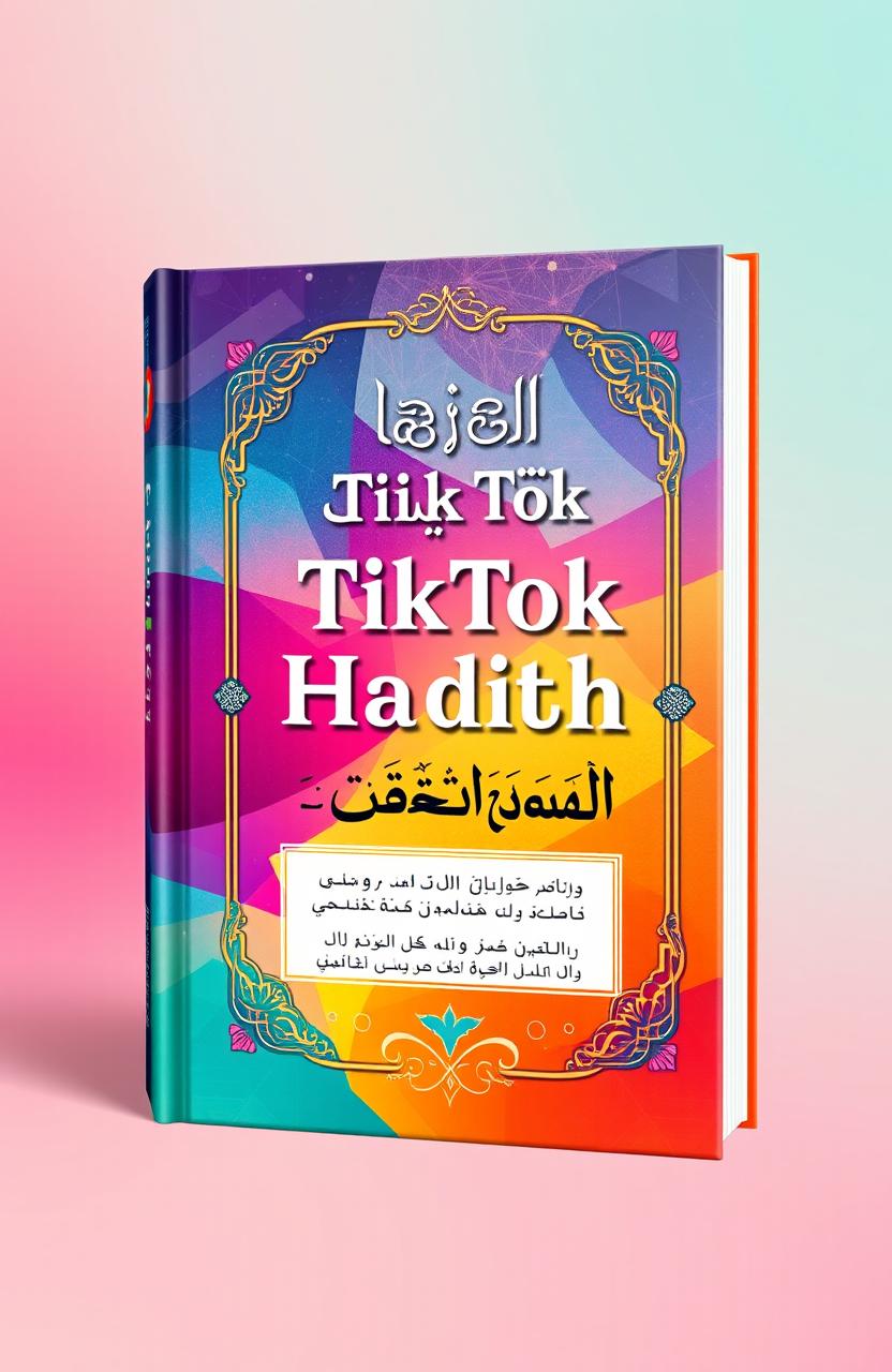 An aesthetic book cover design featuring a TikTok style visualization of a Hadith