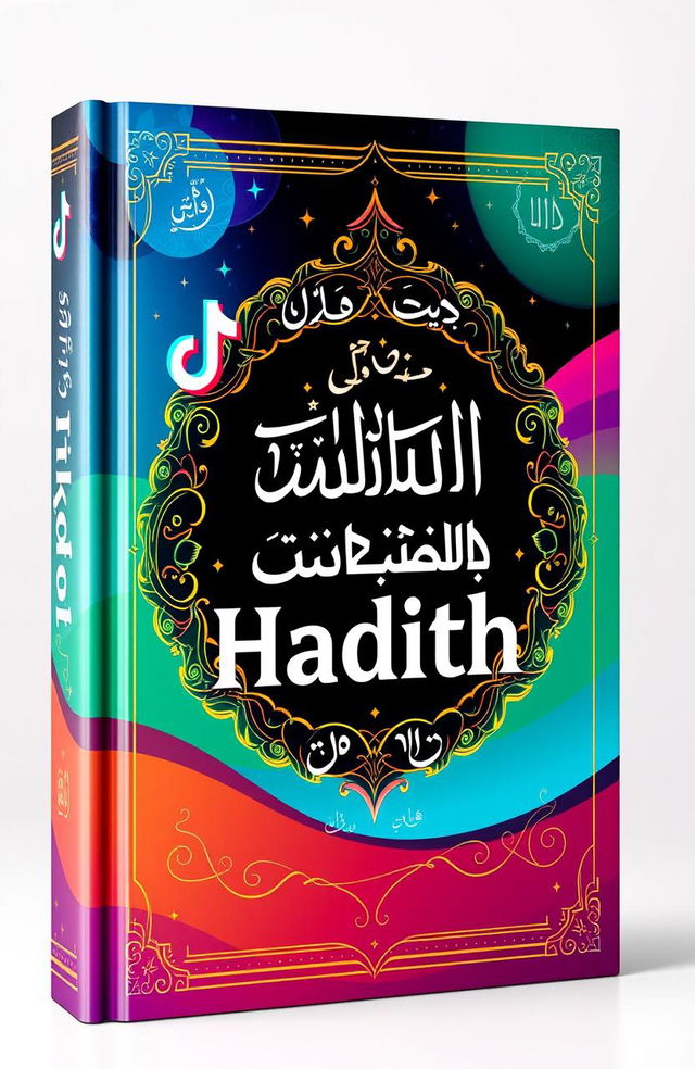 An aesthetic book cover design featuring a TikTok style visualization of a Hadith