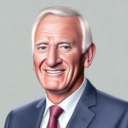 Realistic portrait of Christopher Luxon, the prominent New Zealand politician.