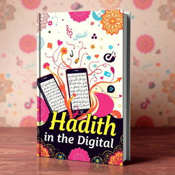 An aesthetically pleasing book cover featuring the theme "Visualization of Hadith on TikTok Social Media Content