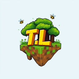 A vibrant and playful logo designed in an animated Minecraft style, featuring the letters 'T' and 'L' in a bright yellow color