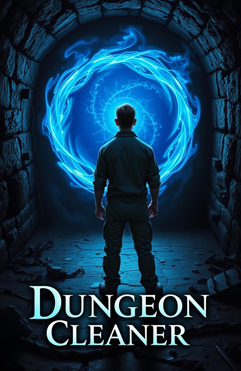 A captivating book cover design for the title 'Dungeon Cleaner'