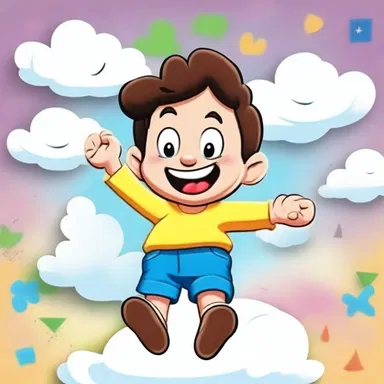 The cartoon character was portrayed with an airy, light-hearted personality, always floating on a cloud of happiness.