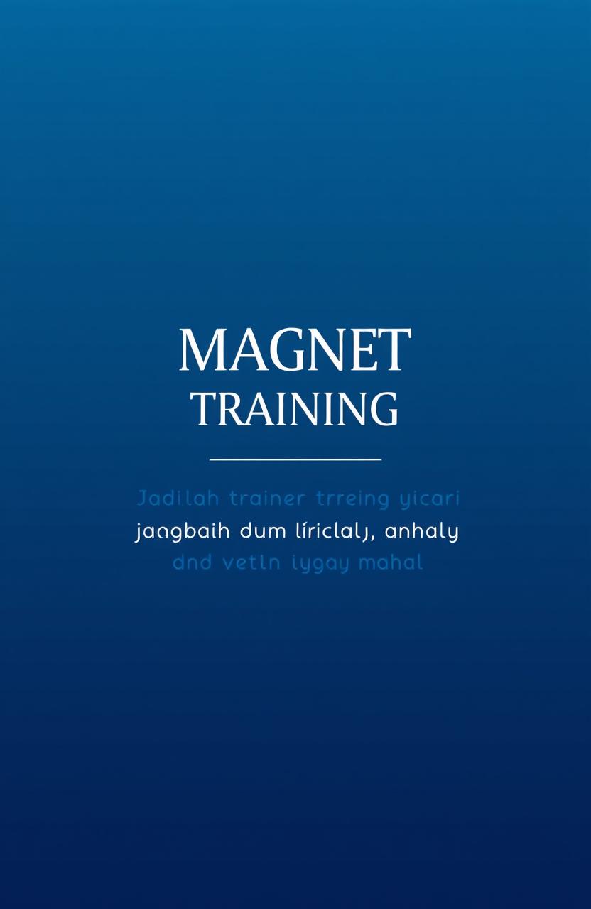 A modern and sleek book cover design for the title 'MAGNET TRAINING
