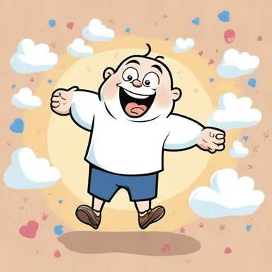 The cartoon character was portrayed with an airy, light-hearted personality, always floating on a cloud of happiness.