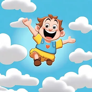 The cartoon character was portrayed with an airy, light-hearted personality, always floating on a cloud of happiness.