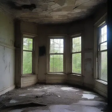 The old abandoned house had an eerie, airy feel to it, making it the perfect setting for a horror movie.