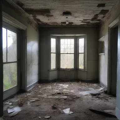 The old abandoned house had an eerie, airy feel to it, making it the perfect setting for a horror movie.