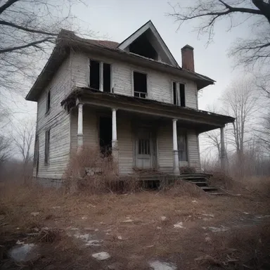 The old abandoned house had an eerie, airy feel to it, making it the perfect setting for a horror movie.