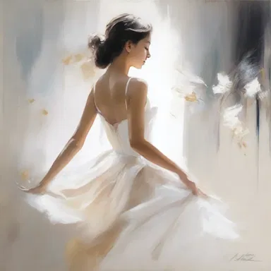 The artist used delicate brushstrokes to create an airy effect in the painting, giving it a sense of lightness and movement.