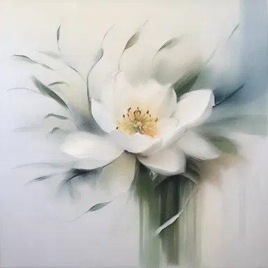 The artist used delicate brushstrokes to create an airy effect in the painting, giving it a sense of lightness and movement.