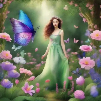 The enchanted garden in the fantasy novel was filled with magical creatures and vibrant, airy flowers that emitted a sweet fragrance.