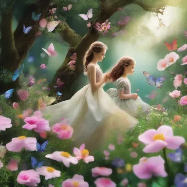The enchanted garden in the fantasy novel was filled with magical creatures and vibrant, airy flowers that emitted a sweet fragrance.