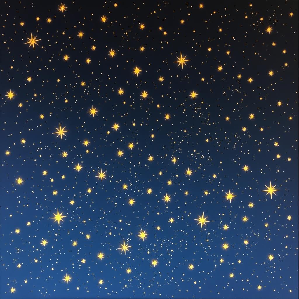 A breathtaking scene of a vast dark sky filled with a sea of golden stars twinkling brightly