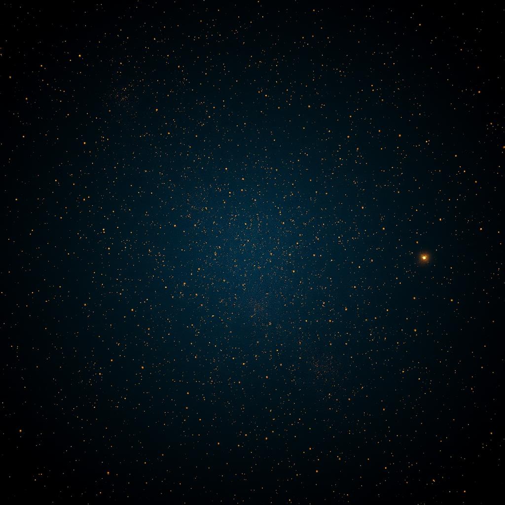 A vast expanse of a dark night sky filled with countless tiny, shimmering golden stars twinkling brightly against the deep blue backdrop of the universe