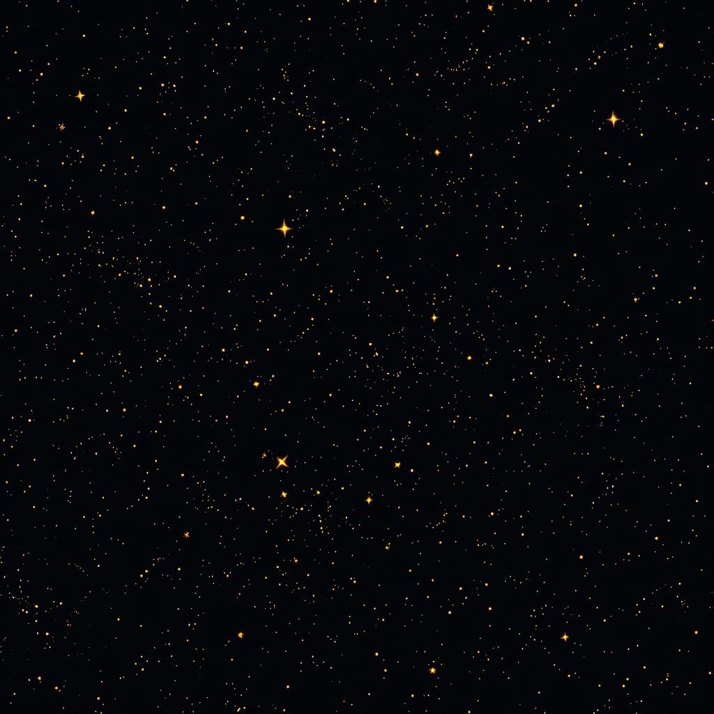 A stunning night sky filled with a vast sea of tiny golden stars twinkling beautifully against a deep, velvety black background