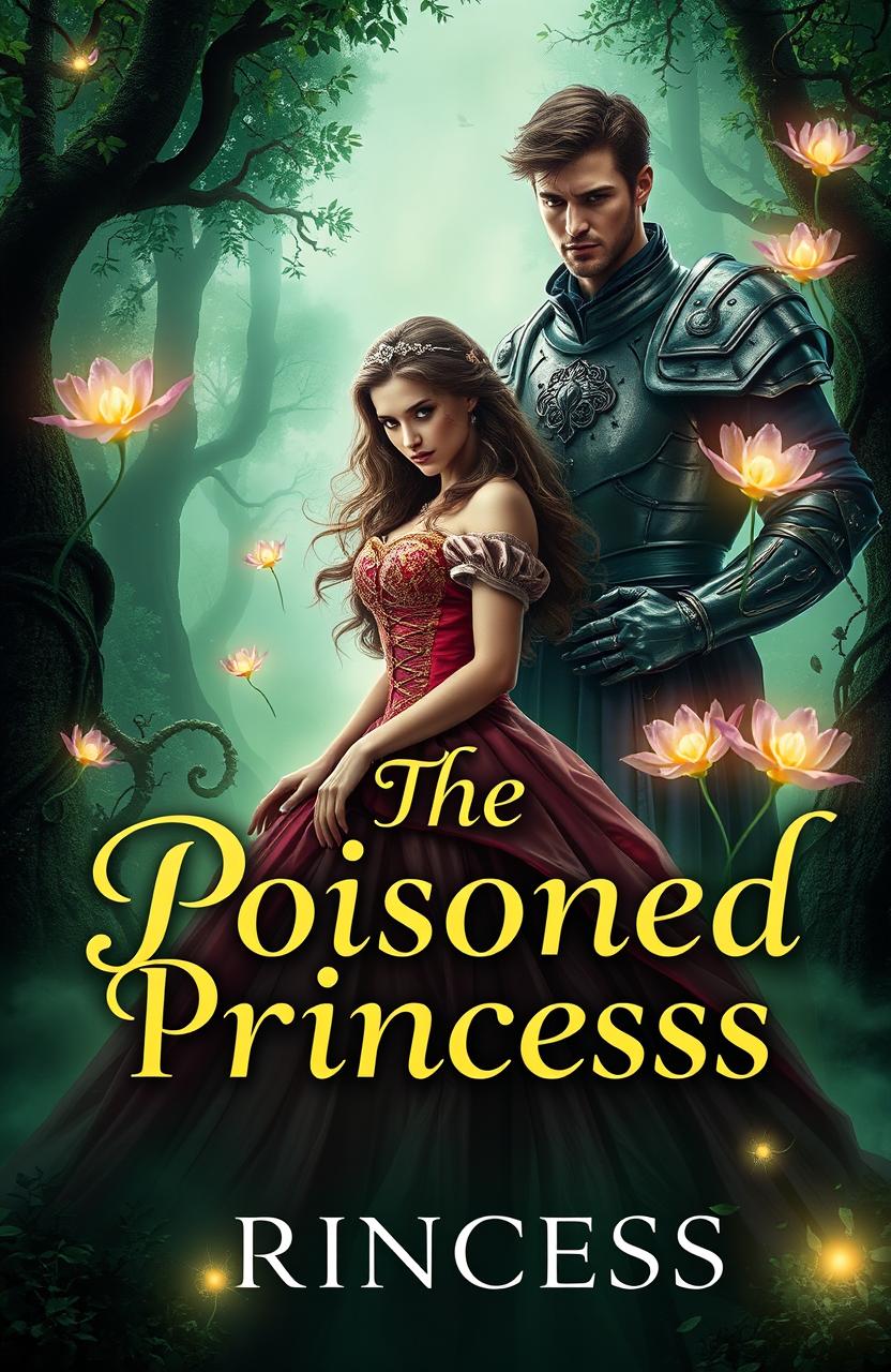 A captivating book cover for a fantasy novel titled 'The Poisoned Princess'