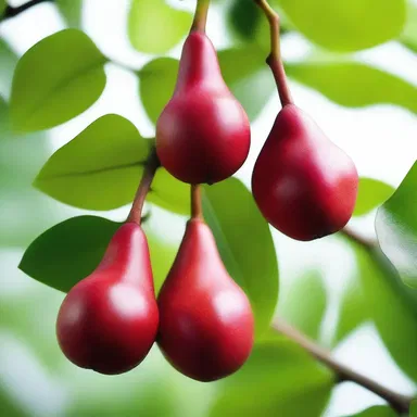 The akee fruit has a unique red pear-shaped appearance that can be incorporated into the design of modern architecture and interior spaces.