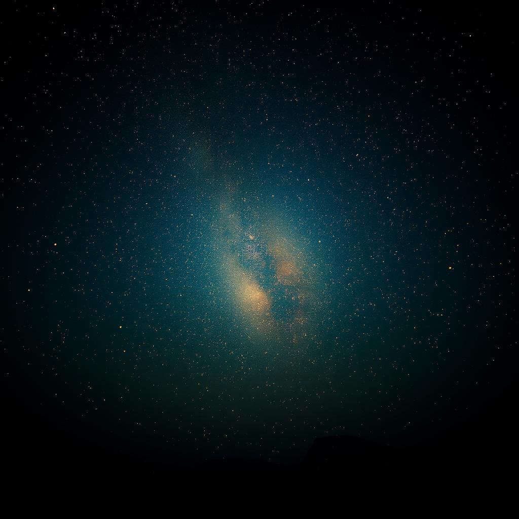 a breathtaking view of a vast sea of golden stars twinkling in a deep dark night sky, with a gradient of rich blue and black contrasting the sparkling celestial bodies, creating a dreamy and enchanting atmosphere, perfect for stargazing