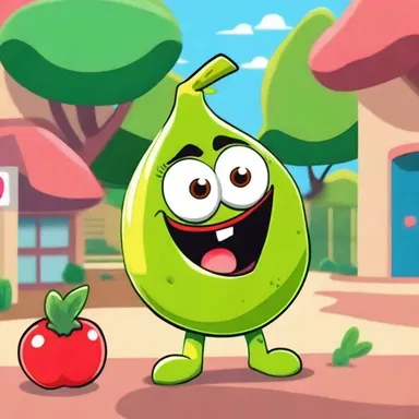 In the cartoon episode, the characters encounter a mischievous akee fruit that comes to life and causes chaos in their town.