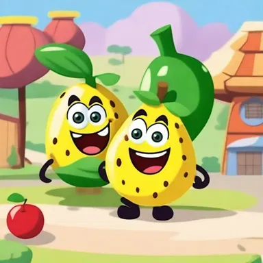 In the cartoon episode, the characters encounter a mischievous akee fruit that comes to life and causes chaos in their town.