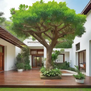 The akee tree is often incorporated into the landscaping of tropical-style homes, adding a touch of natural beauty to the architecture.