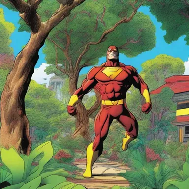 In the comic book, the superhero's secret hideout is nestled within a vibrant garden filled with akee trees, creating a visually stunning and exotic backdrop for the action.