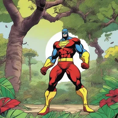 In the comic book, the superhero's secret hideout is nestled within a vibrant garden filled with akee trees, creating a visually stunning and exotic backdrop for the action.