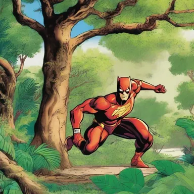 In the comic book, the superhero's secret hideout is nestled within a vibrant garden filled with akee trees, creating a visually stunning and exotic backdrop for the action.