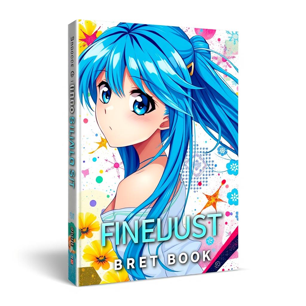Enchanting Book Cover: Blue-Haired Anime Girl