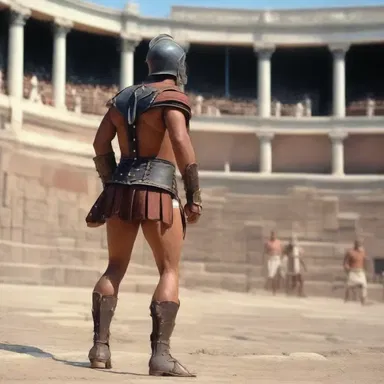 In ancient Rome, gladiators often stood akimbo before entering the arena.