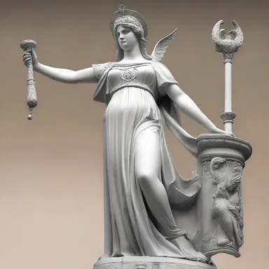 The goddess Athena was often depicted in statues with her arms akimbo, symbolizing her readiness to defend and protect.