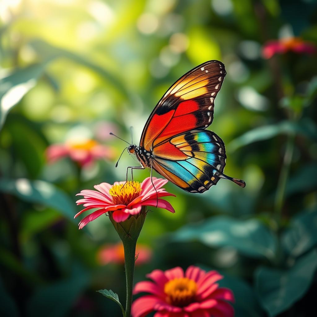 Nature's Beauty: Vibrant Butterfly on Wildflower