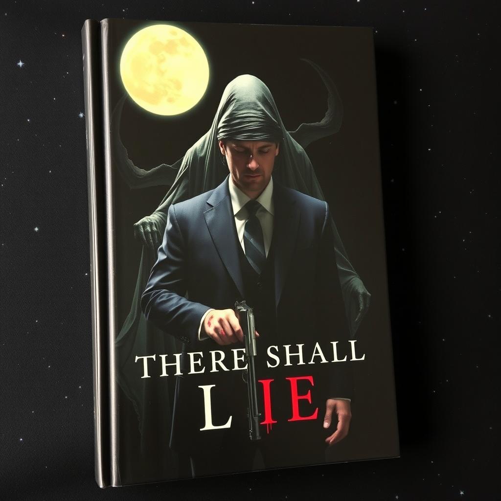 A book cover for 'THERE SHALL I LIE,' featuring a dark and dramatic design