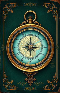 An antique style image featuring a green background with intricate gold details, giving it the appearance of an old sailor's logbook