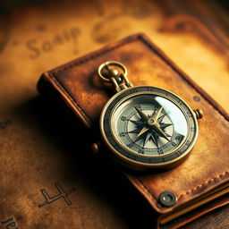 An antique style image featuring a background that resembles old, worn-out brown leather, evoking the appearance of a sailor's logbook