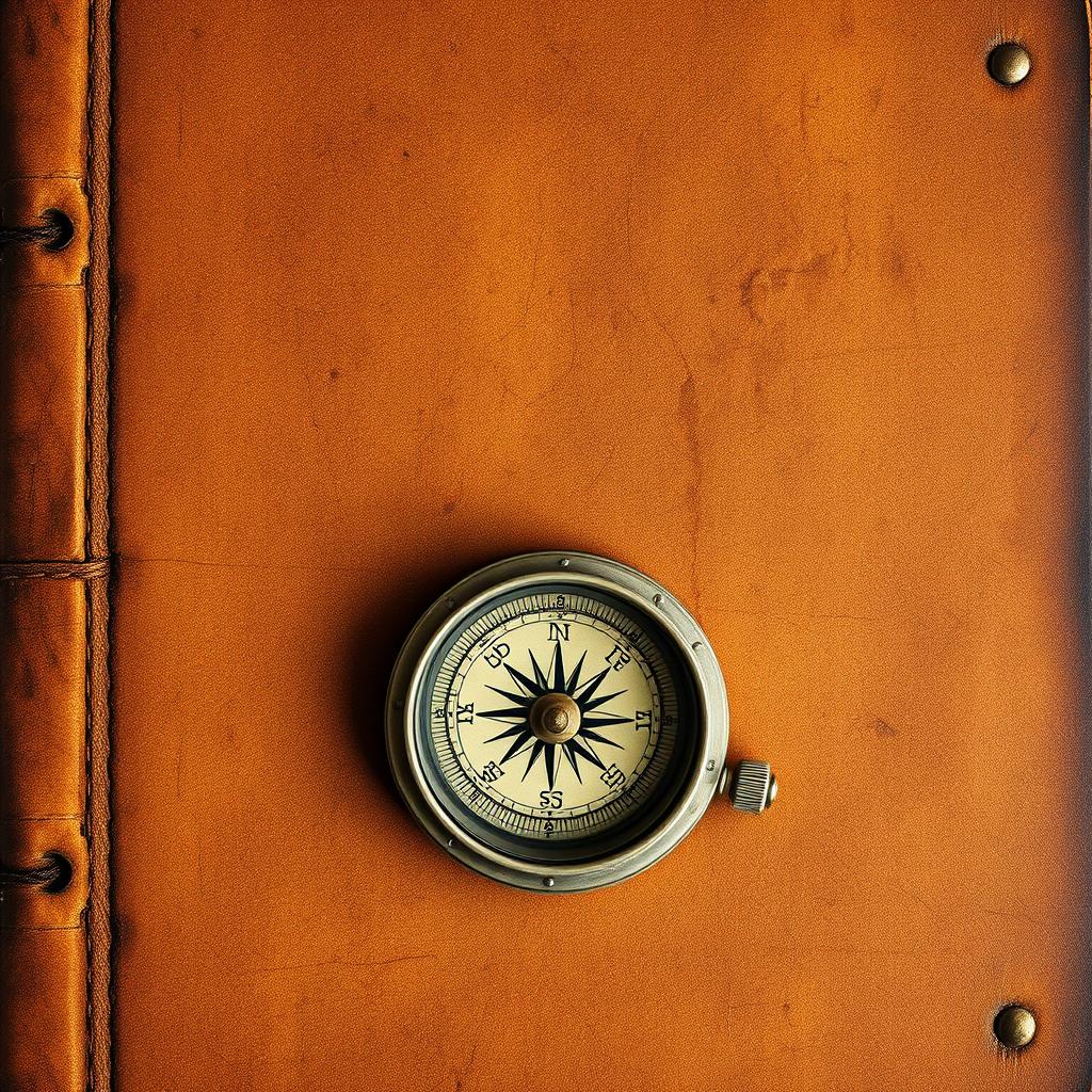 An antique style image featuring a background that resembles old, worn-out brown leather, evoking the appearance of a sailor's logbook