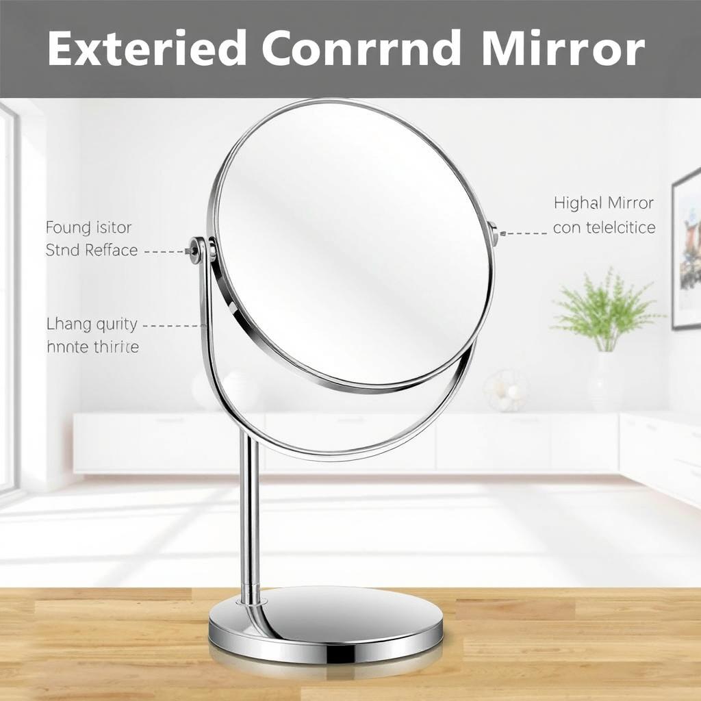 A detailed illustration of an extended stand for a convex mirror, showcasing a sturdy and adjustable design