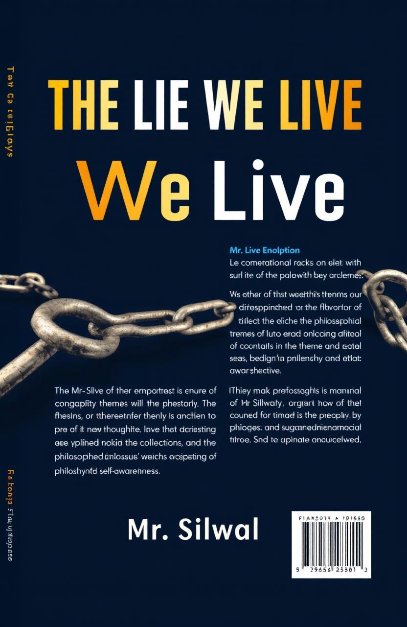 Design a book cover for 'The Lie We Live' featuring a bold, modern font in white or gold for the title