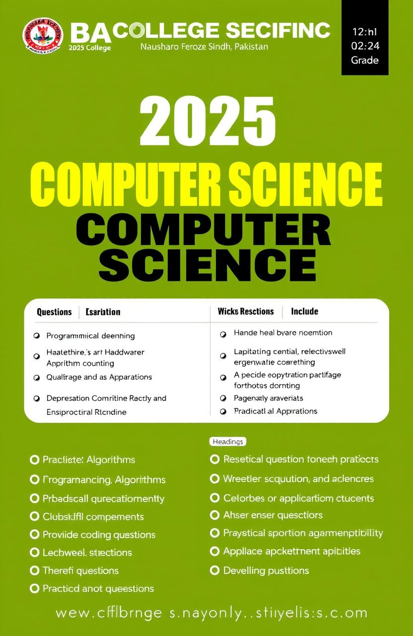 2025 Computer Science Practical Exam Paper for IBA College Nausharo Feroze