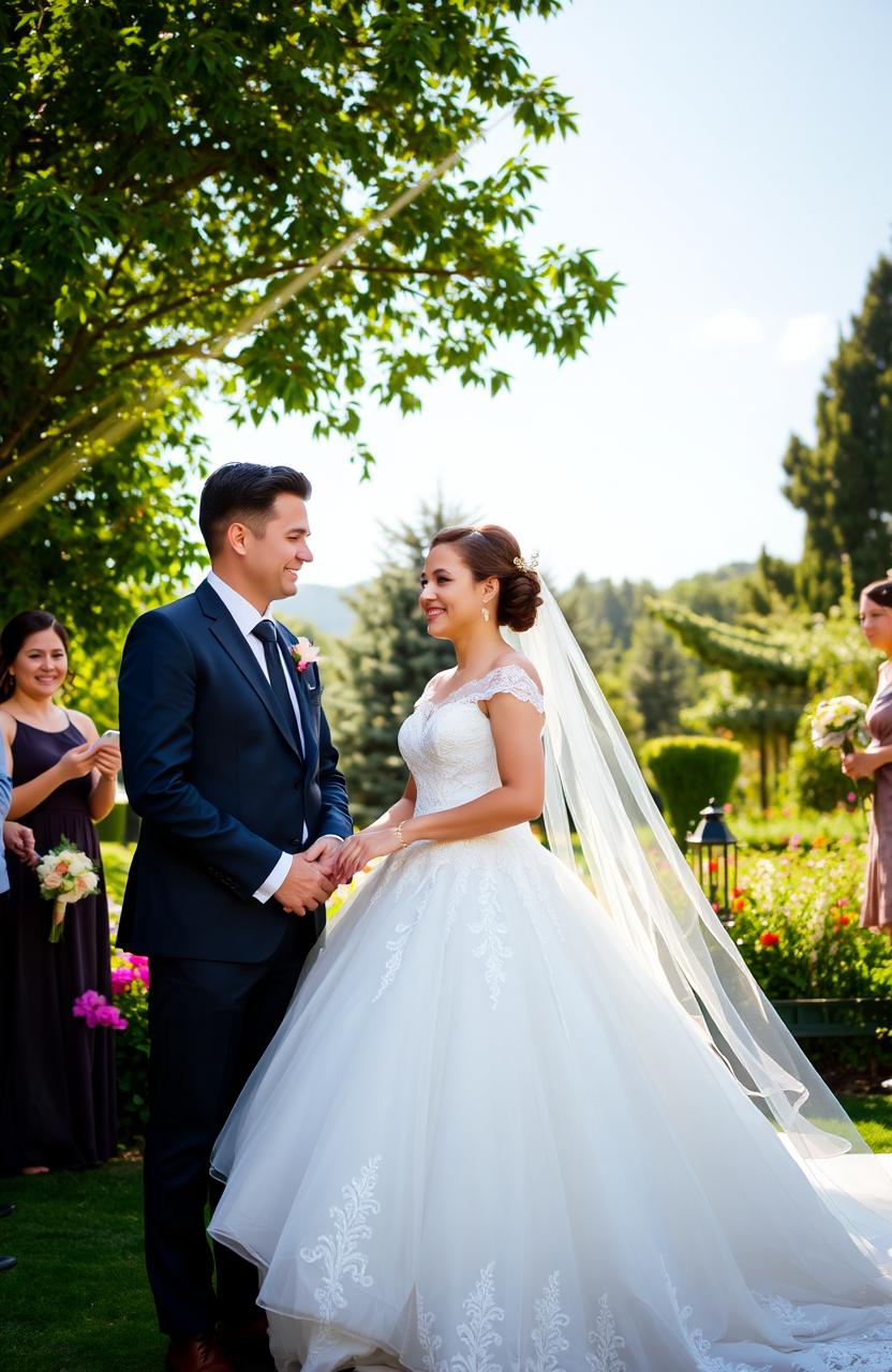 A simple couple getting married in a splendid location