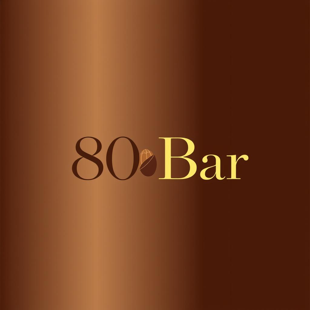 A creative logo design for a chocolate brand named '80 Bar', featuring an elegant and modern typographic style for the brand name