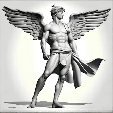 In Greek mythology, the god Hermes is often depicted as aliform, with feathered alar appendages on his sandals.